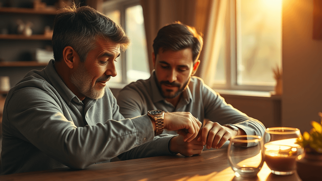 Family sharing a watch
